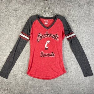 Champion University of Cincinnati Bearcats UC Long Sleeve V-Neck T-Shirt…